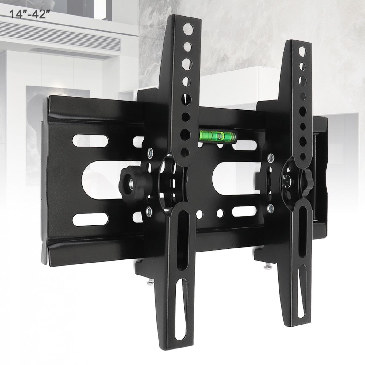 Universal 25KG Adjustable TV Wall Mount Bracket Flat Panel TV Frame Support 15 Degrees Tilt with Level 14-42Inch LCD LED Monitor