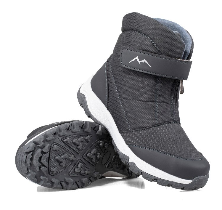 WEH Männer Stiefel Winter Stiefel Männer Schnee Stiefel rutsch Winter Schuhe dicken pelz stiefel für mann Plus velve Outdoor Casual Schuhe: Grau / 45