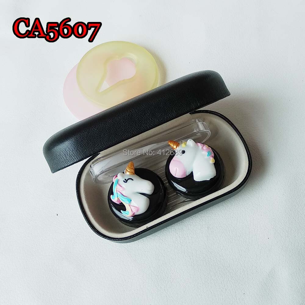 Étui de lentilles de Contact licorne, boîte de lentilles de Contact pour femmes et hommes, yeux, conteneur de lentilles de Contact, joli Kit de voyage, boîte CA5607