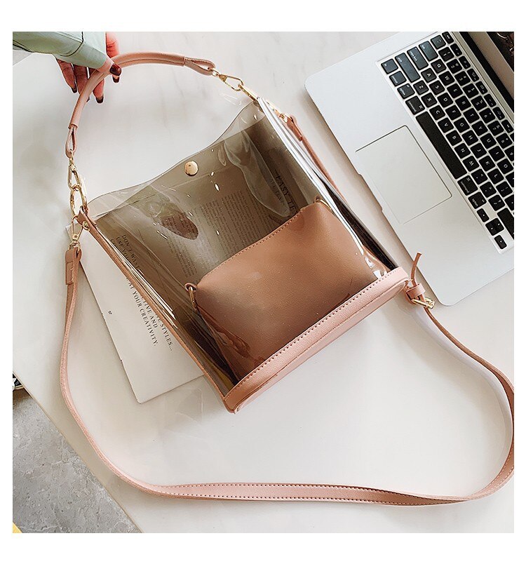 transparent Tasche Koreanisch-Stil Frühling und Sommer Stil Mädchen'S Strand Gelee Handtasche Schulter groß Tasche Plastik Tasche