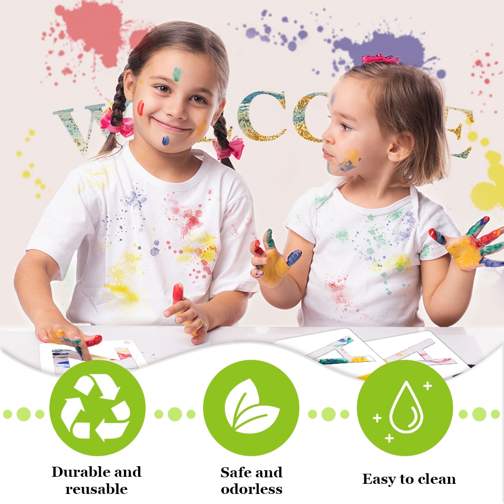 26 Pz/impostato Lettere di Alfabeto FAI DA TE Stratificazione stampino Da Parete Pittura arredamento Inglese Lettere stampino modello Riutilizzabile Pittura Modello