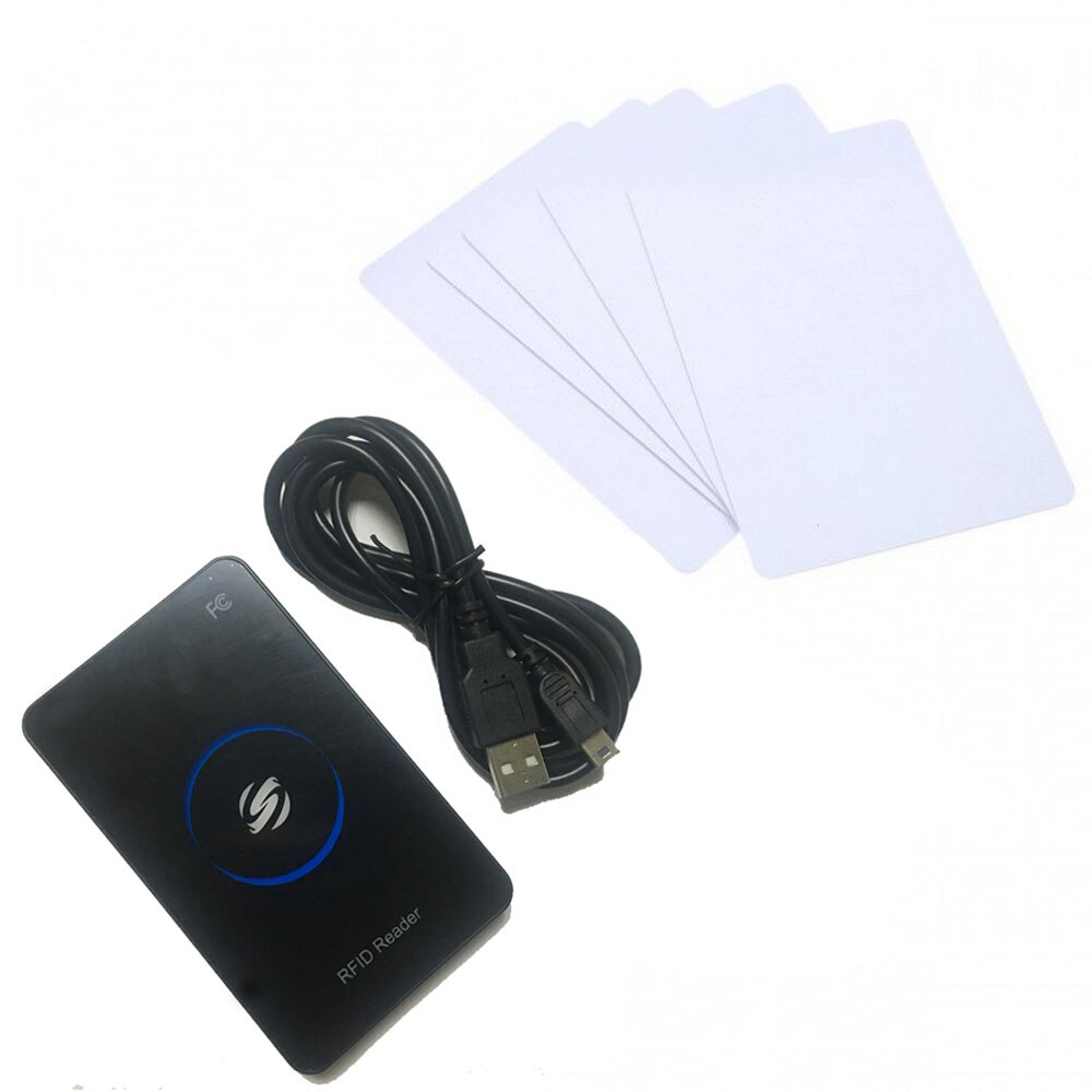 Lector de tarjetas con Sensor de proximidad para sistema de Control de acceso, material de panel acrílico, 125Khz, 13,56 Mhz, RFID, EM4100, USB: 125Khz Reader 5card