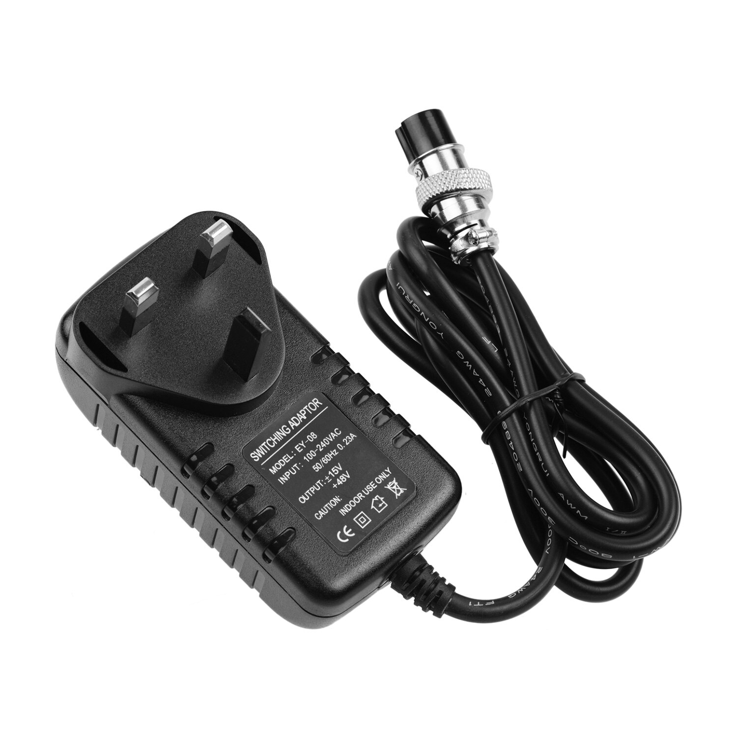 Mikser konsoll mikser strømforsyning vekselstrømadapter 15v 230ma universal 4- -pins rund kontakt for 16 kanaler eller under miksekonsoller