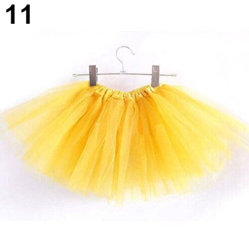 Mooie Pluizige Zachte Tulle Baby Kids Dance Tutu Rok Voor Meisje Sequin 3 Lagen Tule Peuter Pettiskirt Kinderen Dans Rok: Yellow