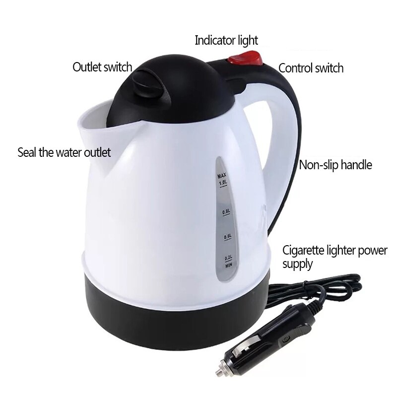 Bouilloire électrique pour voiture, 12V, 24V, chauffe-eau pour camion