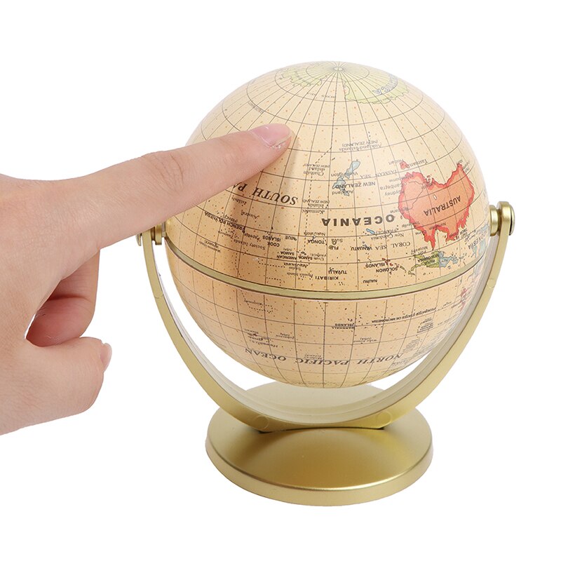 360 Degree Rotating World Globe Earth Antique Home Office Desktop Decor Geography Educational School Supplies Kids Learning