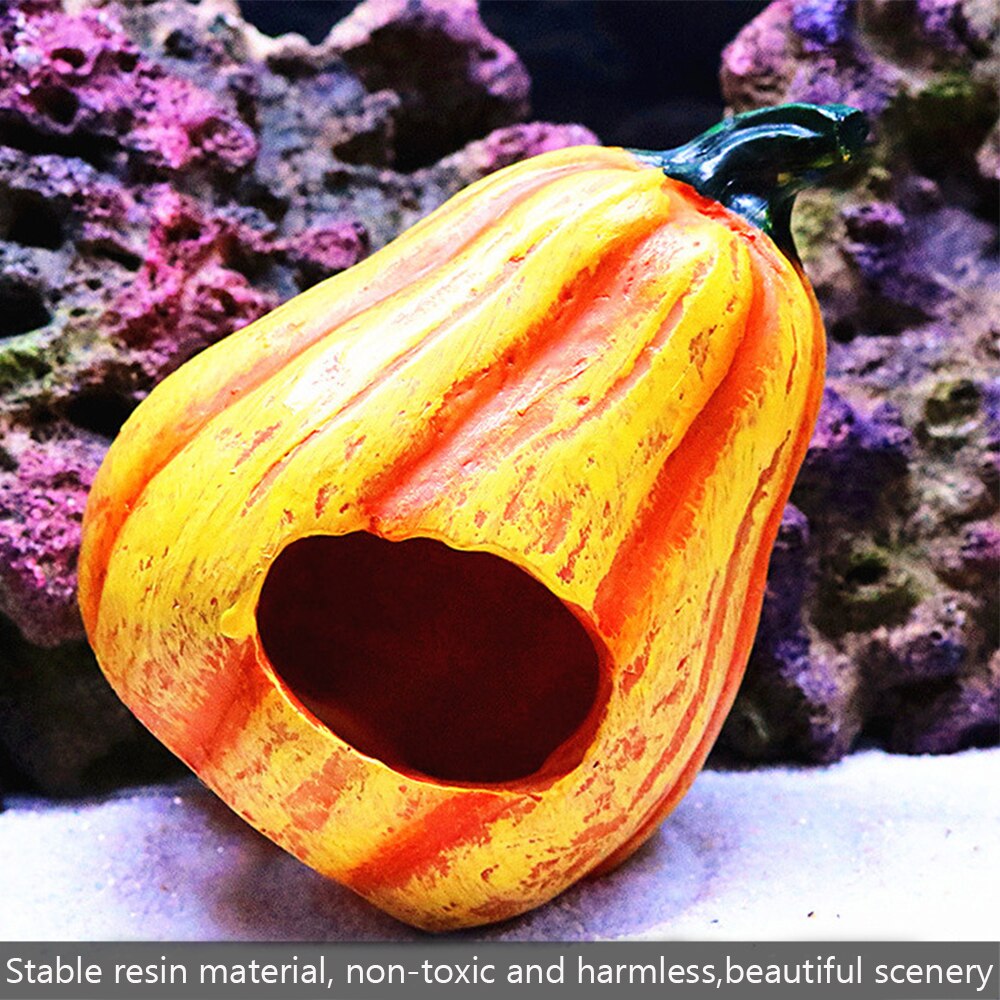 Akvarium akvarium dekorasjon simulering harpiks ornamenter fisk reker gresskar evakueringshus halloween sett dekorasjon