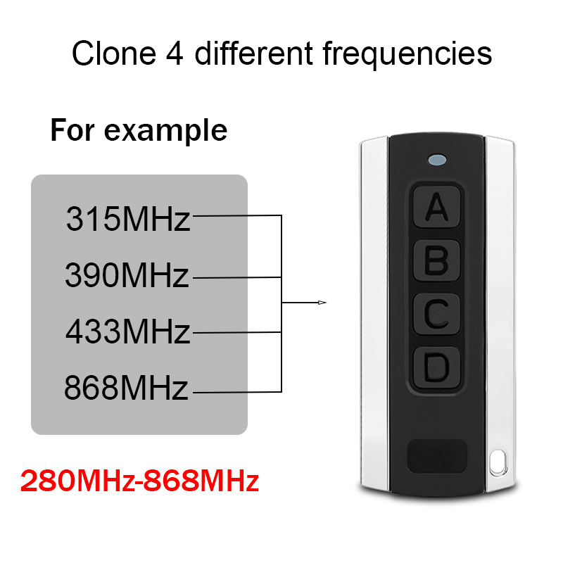 Multifrequenz-Garagentor-Fernbedienungs-Duplikator, 287–868 MHz, Garagentor-Schlüsselanhänger für Barriere, Garagentoröffner, Torsteuerung