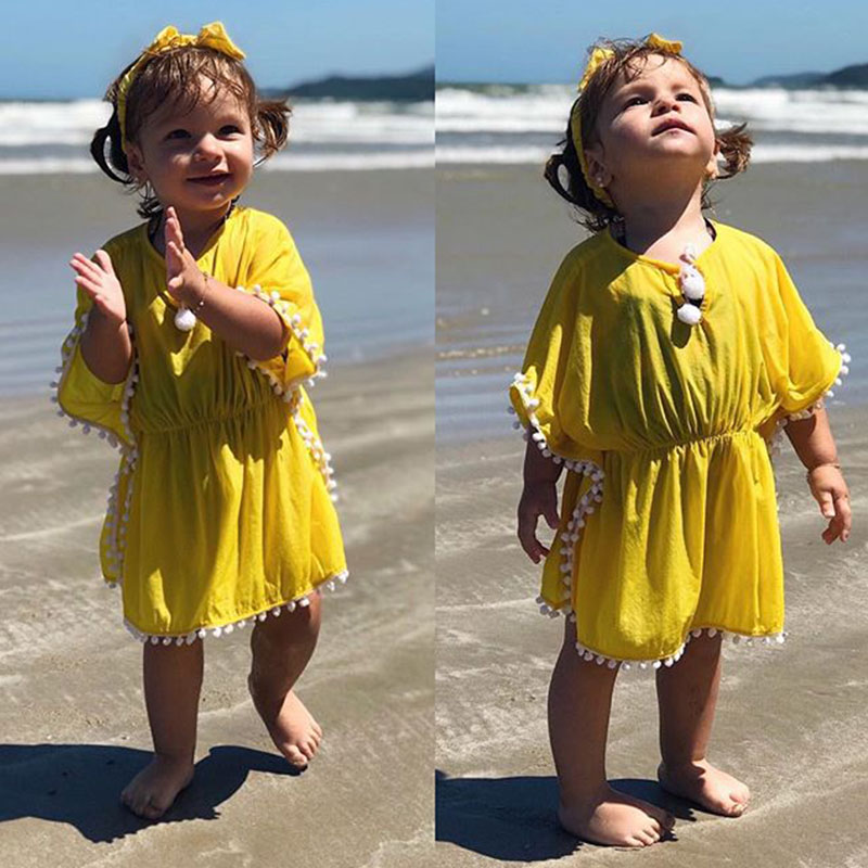 Peuter Baby Meisjes Jurk Swim Cover-Up Bloemen Jurk Meisjes Zwemkleding Een Stuk Strand Zonnejurk Zomer Poncho