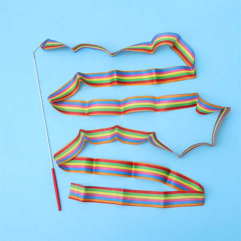 10pcs 4-Meter Colorful Rhythmic Gymnastics Ribbon Dancing Gymnastics Ribbon Silk Ribbon for Kids, Baton Twirling, Dancing