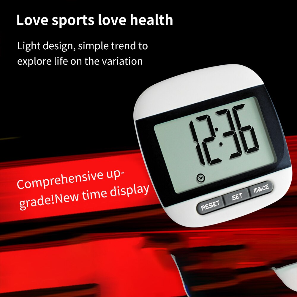 Large LCD Display Step Counter Digital Display Pedometer Sports Pocket Pedometer With Clip For Old People