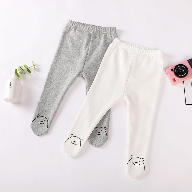 Automne hiver dessin animé ours bébé Leggings coréen bébé filles en peluche bas collants belle infantile vêtements -né pantalon