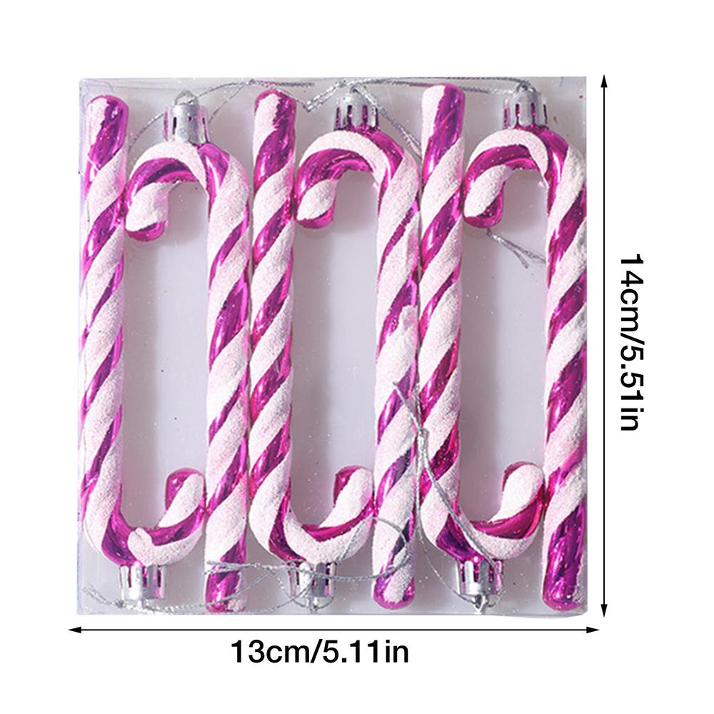 Decorazioni natalizie con bastoncino di zucchero 6 pezzi Albero di Natale con bastoncino di zucchero Ornamento da appendere Decorazioni natalizie per albero di Natale: viola