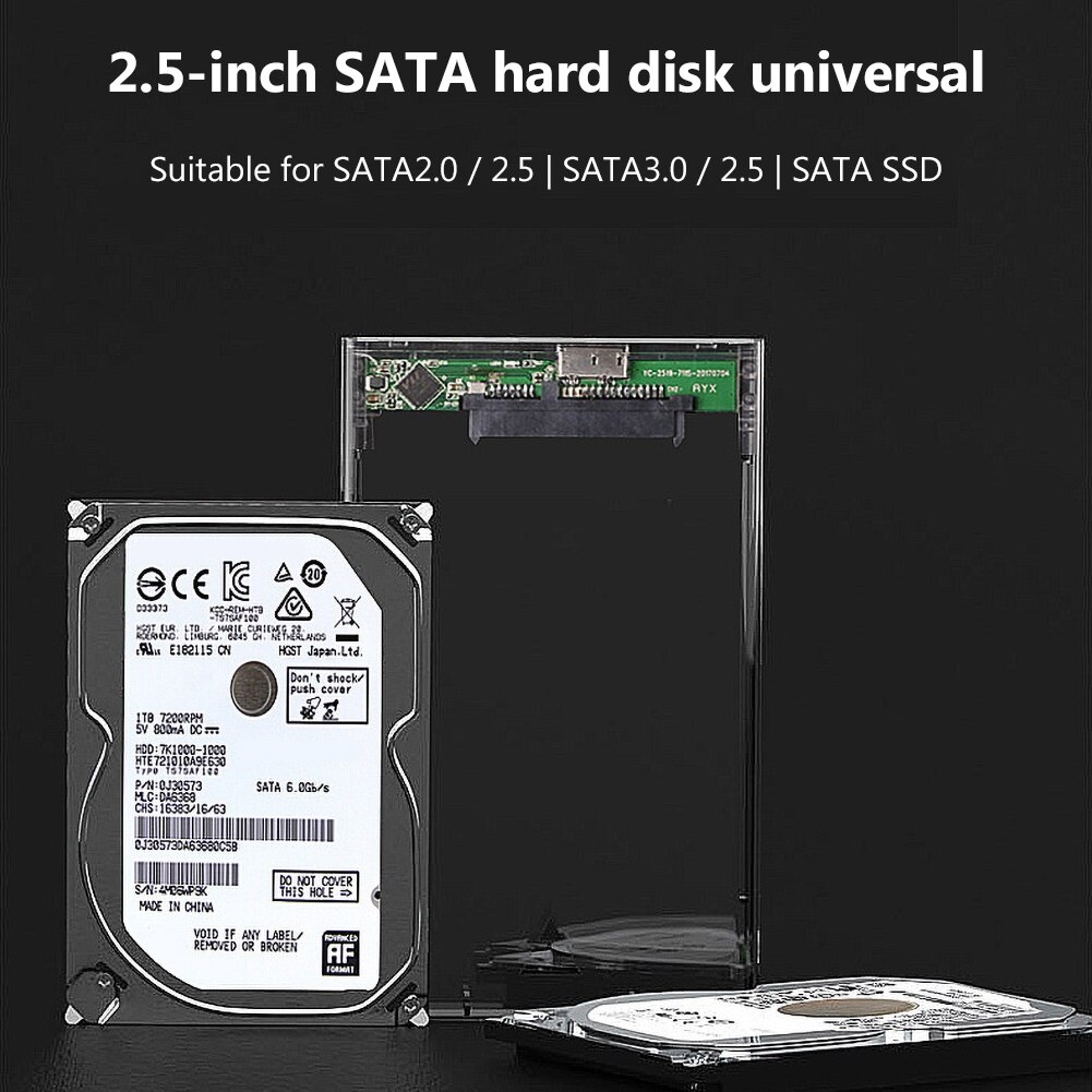 USB3.0 Om SATA3.0 Externe Hard Drive Case Behuizing Met Kabel Voor 2.5Inch Hdd En Ssd Sata Interface Gard Clear box Case