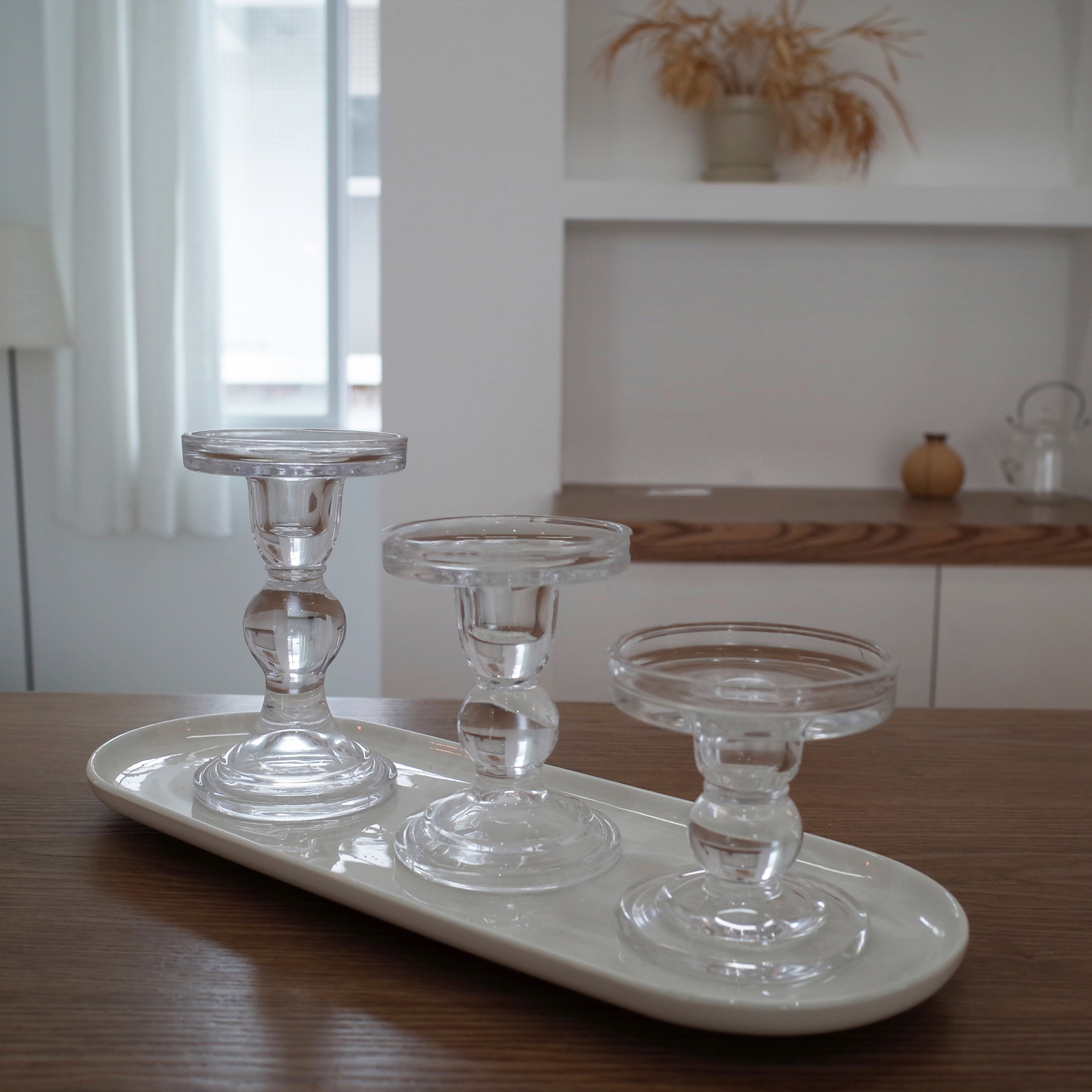 1pc 3.46 / 4.52 / 5.51 in telysholder i klart glass ideell for bryllup spa aromaterapi telys lysestaker