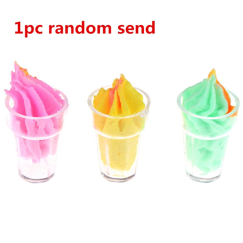 1-5pcs Mini Dollhouse Miniature Pretend Toy Mini Soft Ice Cream Cups Spoon Bar Ice-lolly Simulation Food For Dolls Accessories: 14