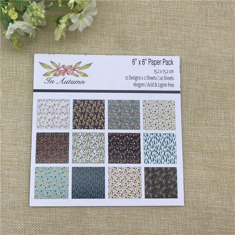 6"X6"Autumn flower patterned paper Scrapbooking paper pack handmade craft paper craft Background pad