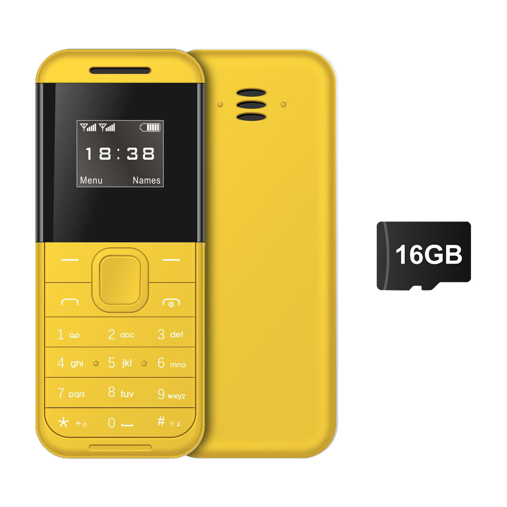 Niedriger Preis 2G Mini Handy 2 SIM Karten Bluetooth Zifferblatt Magic Voice Auto Anruf Recorder Musik Spielen kleine Taste Handy: Gelb