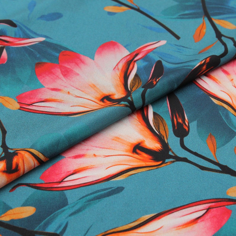 Modne kwiatowe druku czysty jedwab krepa chińska tkanina jedwabna naturalna jedwabna tkanina miękka, SCDC1179