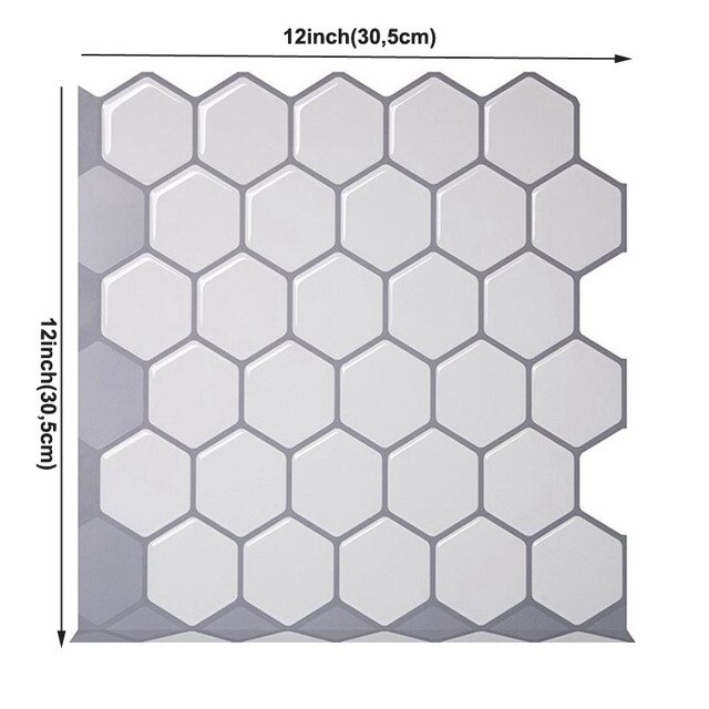 3D Mosaik Selvklæbende Vægklistermærker - Vandtæt & Olieafvisende til Køkken & Badeværelse: Tl08a