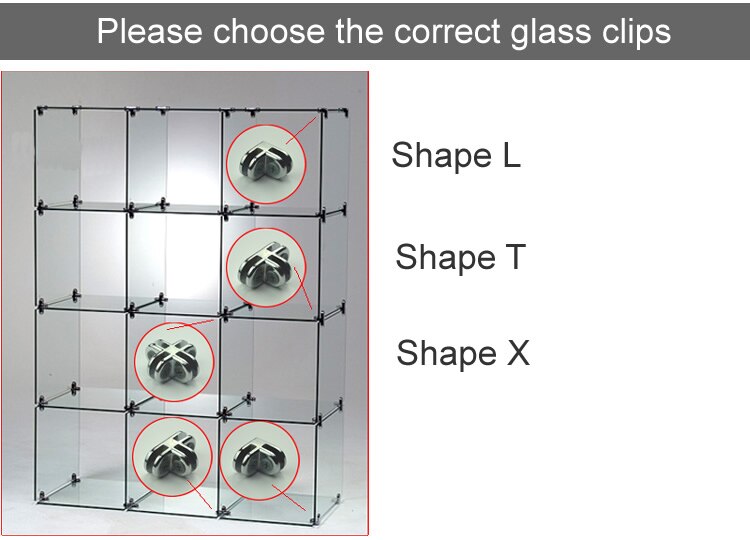 Glass/Acrylic Showcase clamps/clips/connector,Assembly parts,for 3mm/5mm glass/Acrylic,without drilling,DIY Hardware