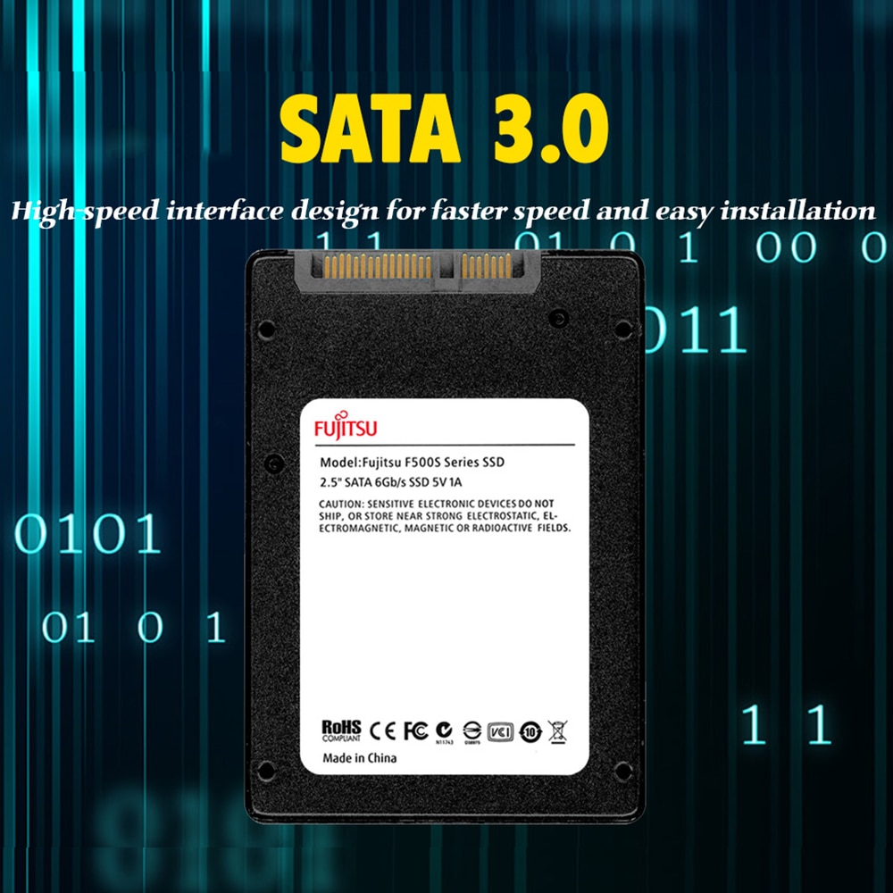 FUJITSU 2.5inch ssd 256 gb sata iii hd ssd 256gb 3D NAND Flash 500MB/s TLC SMI Phison internal Solid State Drives for laptop PC
