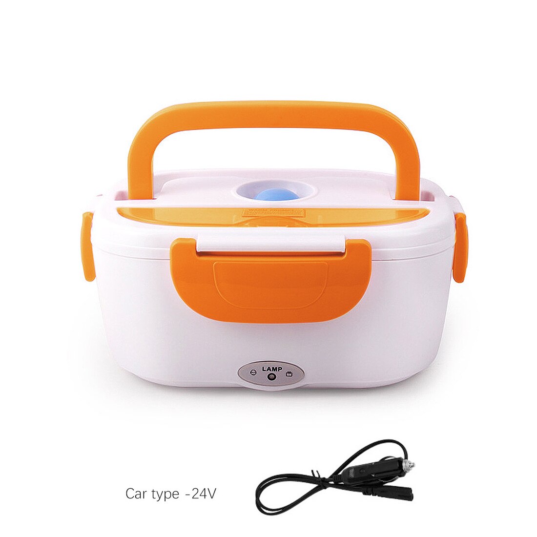 12V 24V Portable Stove Food Warmer for Car Boat Truck Caravan Camping Oven Car Electrical Heating Lunch Box Heated Stove: orange car 24v