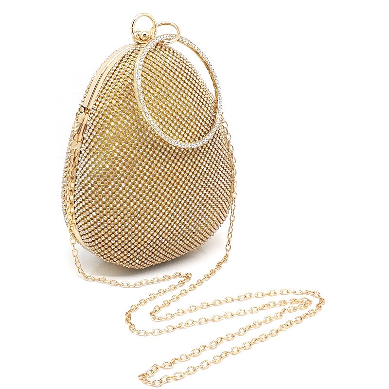 Moda diamantes bolsas feminina festa à noite embraiagens forma de ovo bolsas nupcial festa de casamento bolsa