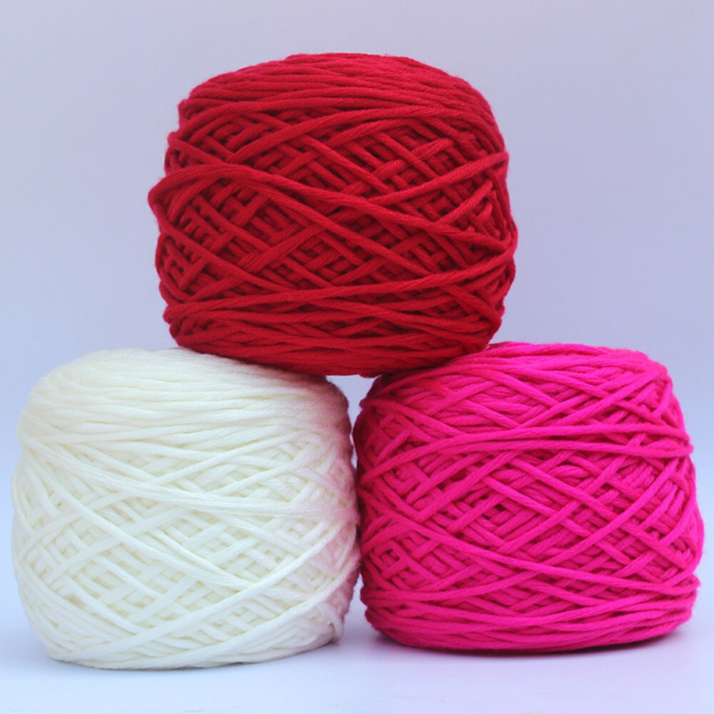 200g Smooth Crochet Cotton Thread Knitting Wool Yarn for Crochet and Knitting (White)