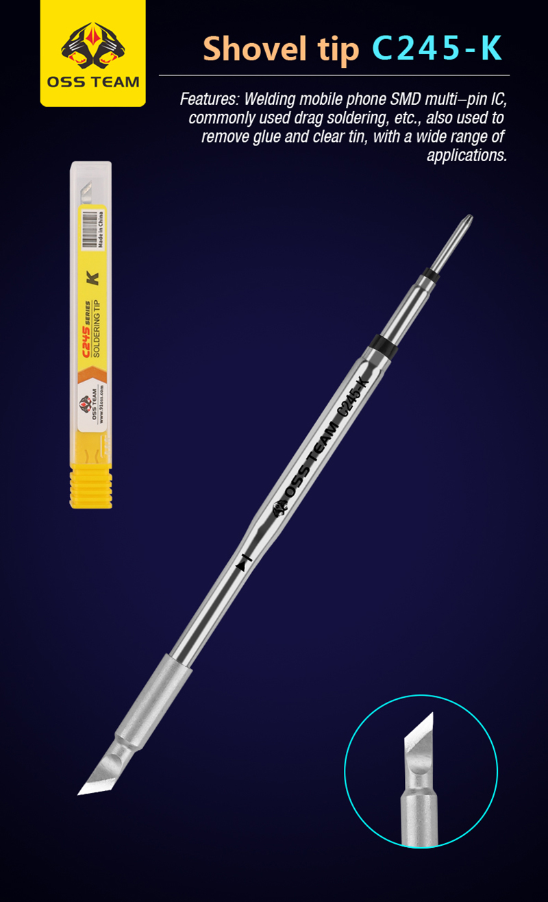 OSS Tips C245 C210 C115 Universal C245 C210 C115 Soldering Iron Cmpatible SUGUN Maant GVM OSS PPD Soldering Station Handle: Beige
