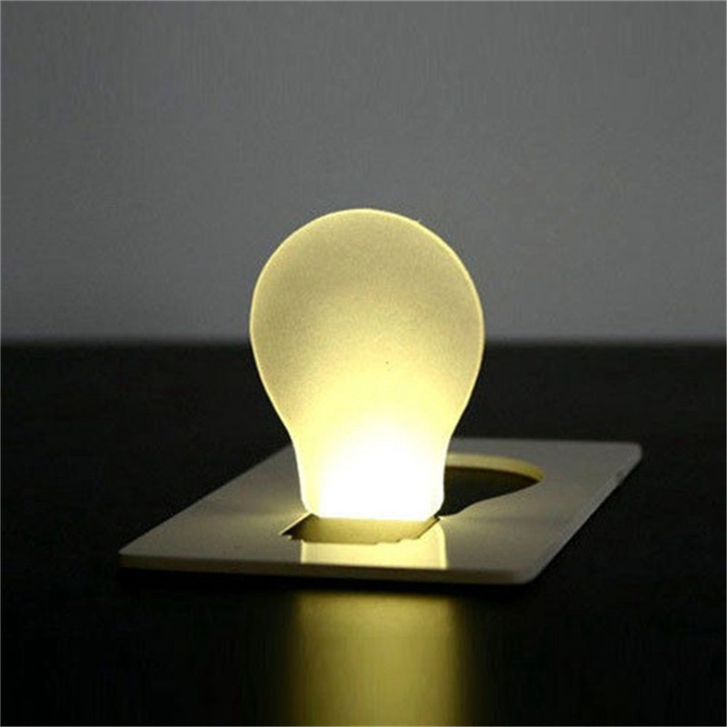 Draagbare Zakken LED Kaart Licht Noodverlichting Lamp Concept Mini Zet in Purse Portemonnee ABS Warm Wit Verlichting 3 V