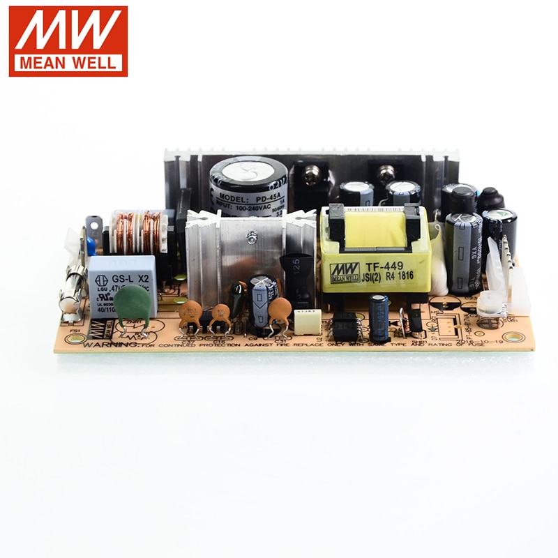 Middelbrønd pd -45a 40w 5v 12v dual output switching power supply 110v/220v ac  to 5v 12v dc 3.2a 2a pcb type open frame smps