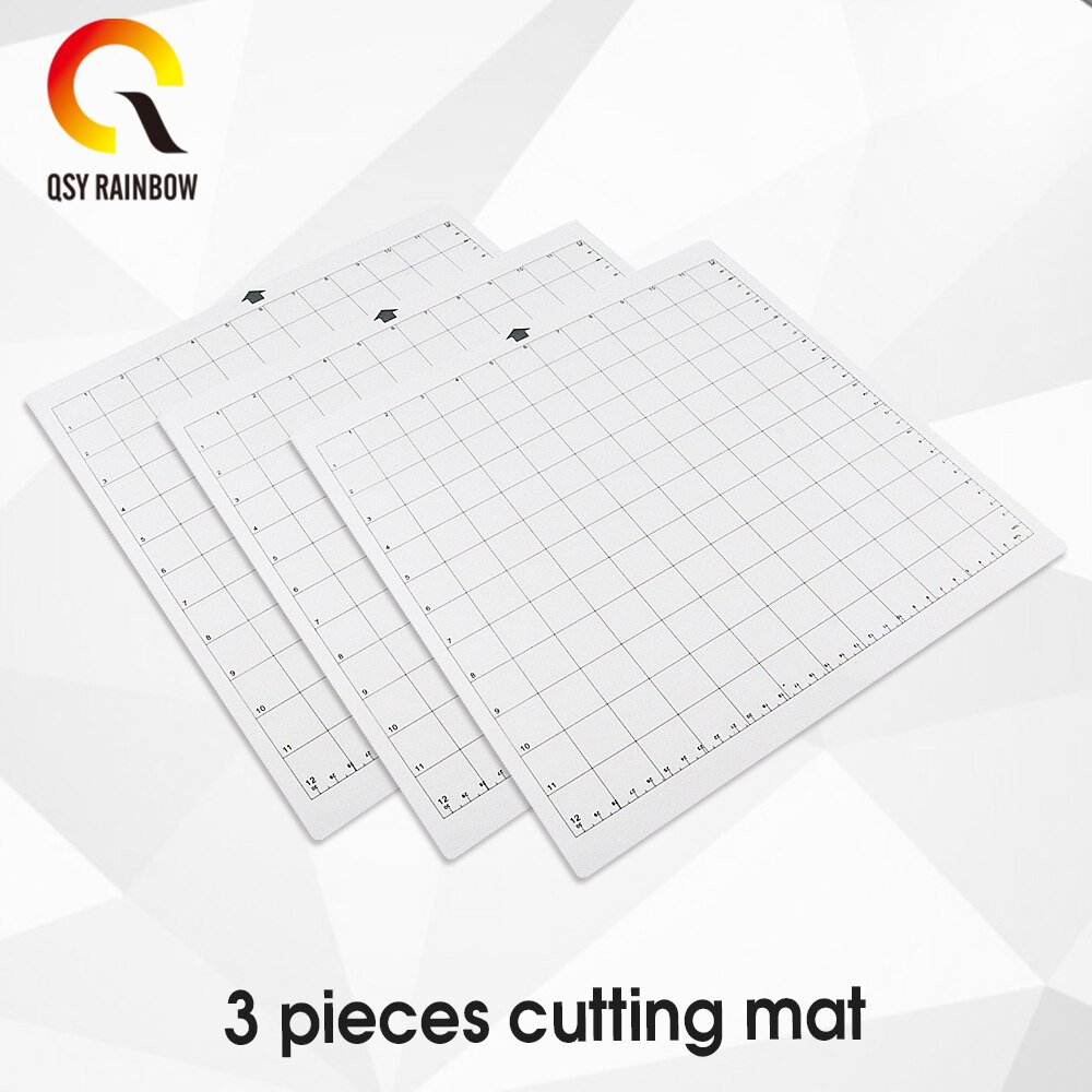 Skjærematte for cricut explore air 2/ maker standardgrep ,12 x 12 tommer for silhuett-cameo selvklebende sklisikre fleksible gittermatter: 3 stk