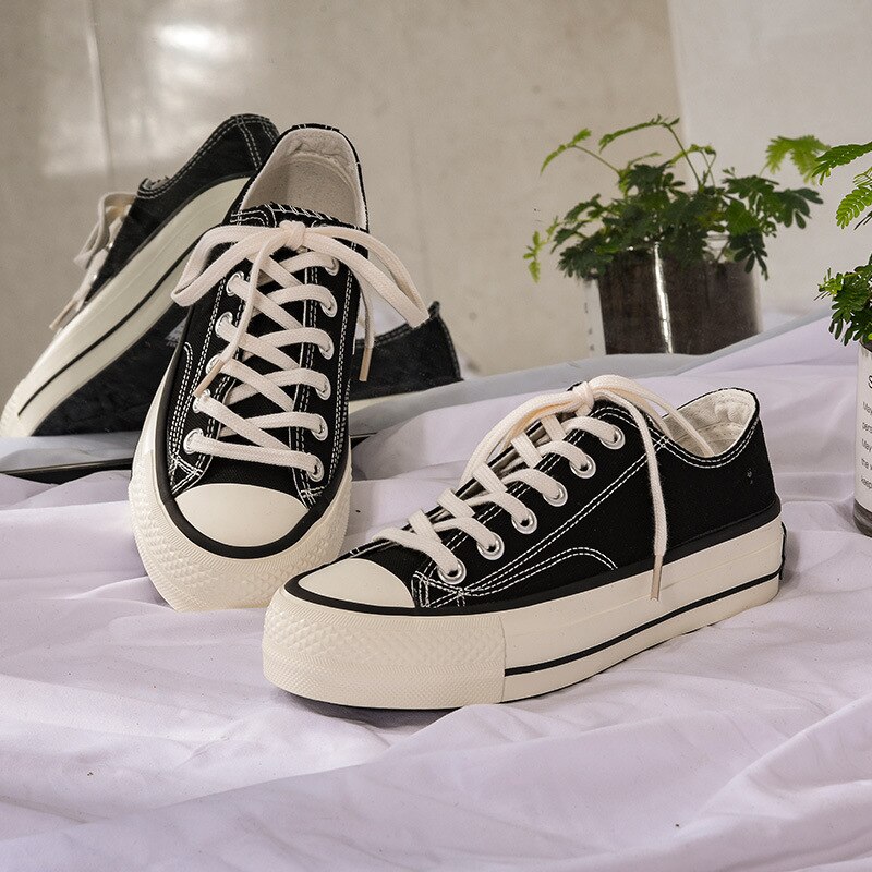 Star EVENSTAR end of 1970 s zapatos de lona gruesa mujer nuevos estudiantes mayor han edition zapatos de plataforma zapatillas