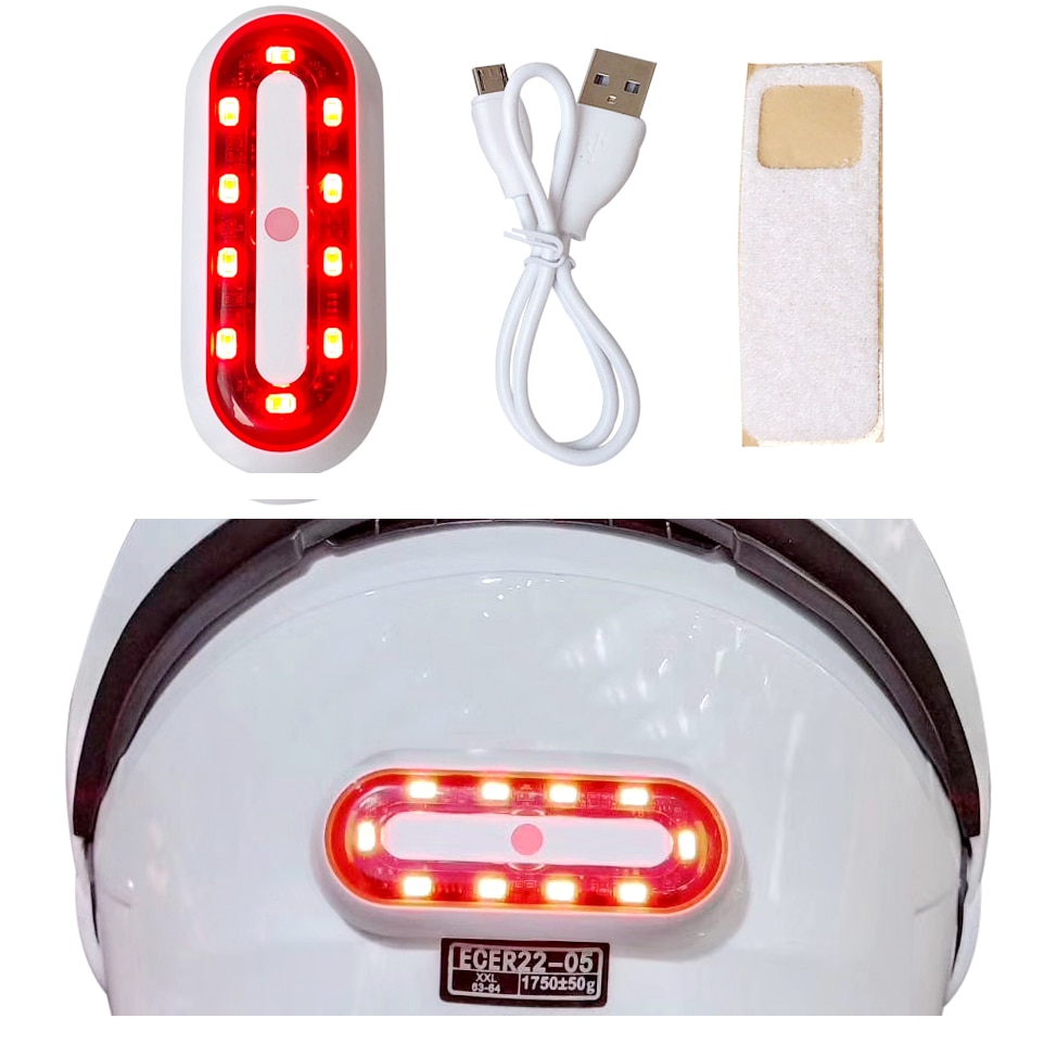 Motorcykelhjälm nattlampa led cykelremsa säkerhetssignal varningsljus universal led motorcykelhjälm bakljus