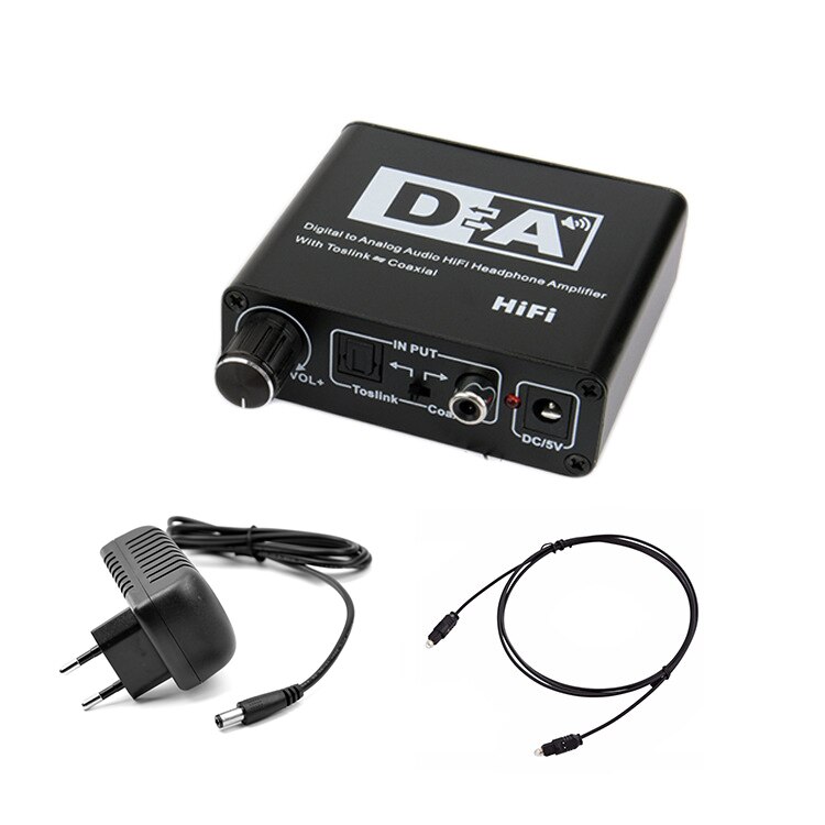 Hifi Dac Amp Digitale Audio Analoog Converter Rca 3.5Mm Hoofdtelefoon Versterker Toslink Optische Coaxiale Uitgang Draagbare Dac 24bit: Host-EU-optical