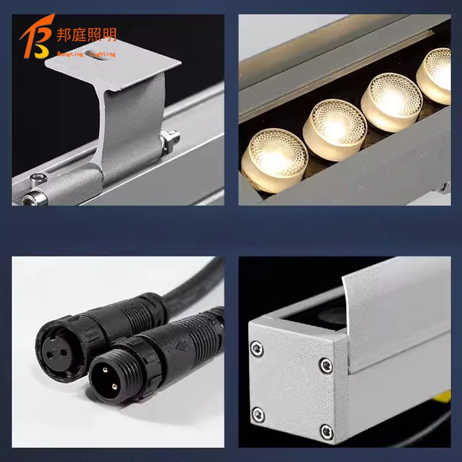 Carcasa de aluminio que cambia de color, 12W, 18W, 24W, 36W, luz para exteriores, dmx, RGB, lineal, LED, arandela de pared