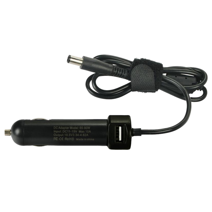 Laptop DC Power Car Adapter Charger 19.5V 4.62A 90W For Dell Latitude E6320 E6330 E6400 E6410 E6420 E6430 5.1V 2.1A USB Port