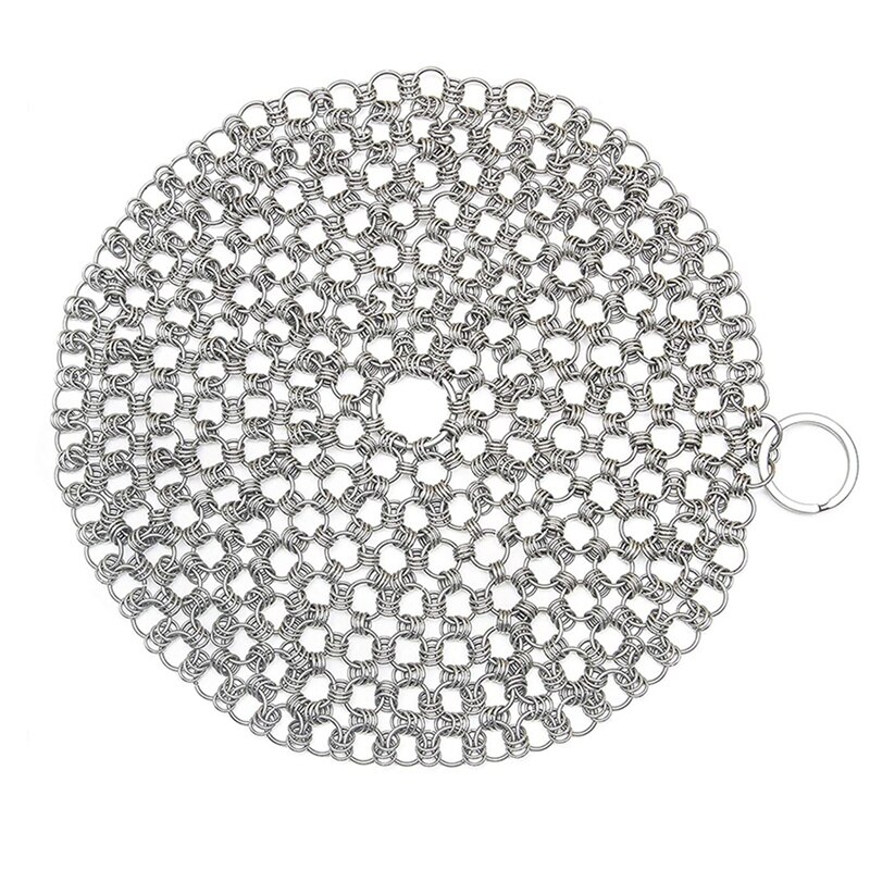 Cast Iron Cleaner,Stainless Steel Chainmail Scrubber,Easy Cleaning For Pans,Dutch Ovens,Grills Griddle: Default Title