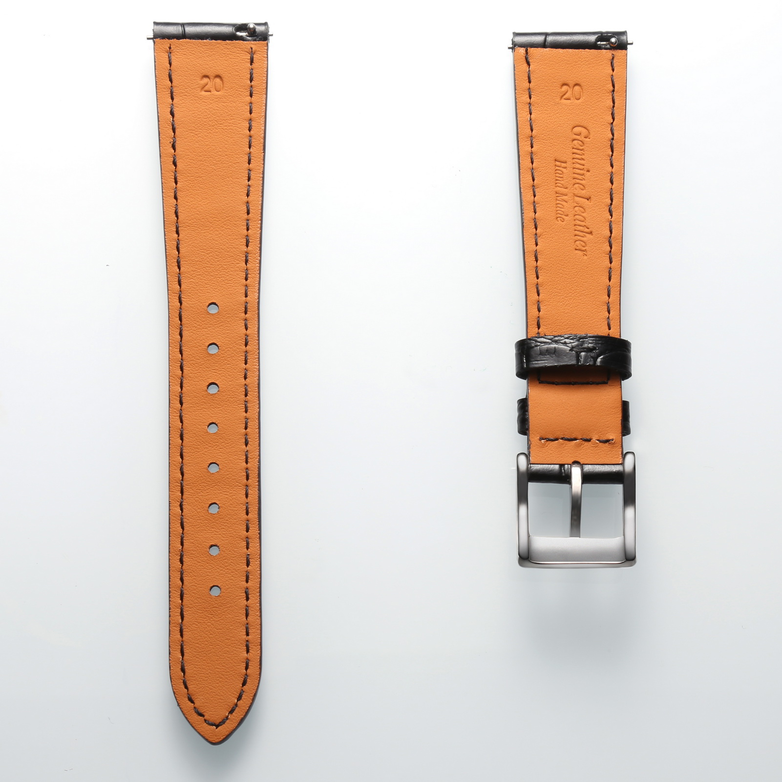 Leahter Horloge Bands Black Quick Release Alligator Reliëf Vervangen Horloges Strap 18Mm 19Mm 20Mm 21mm 22Mm
