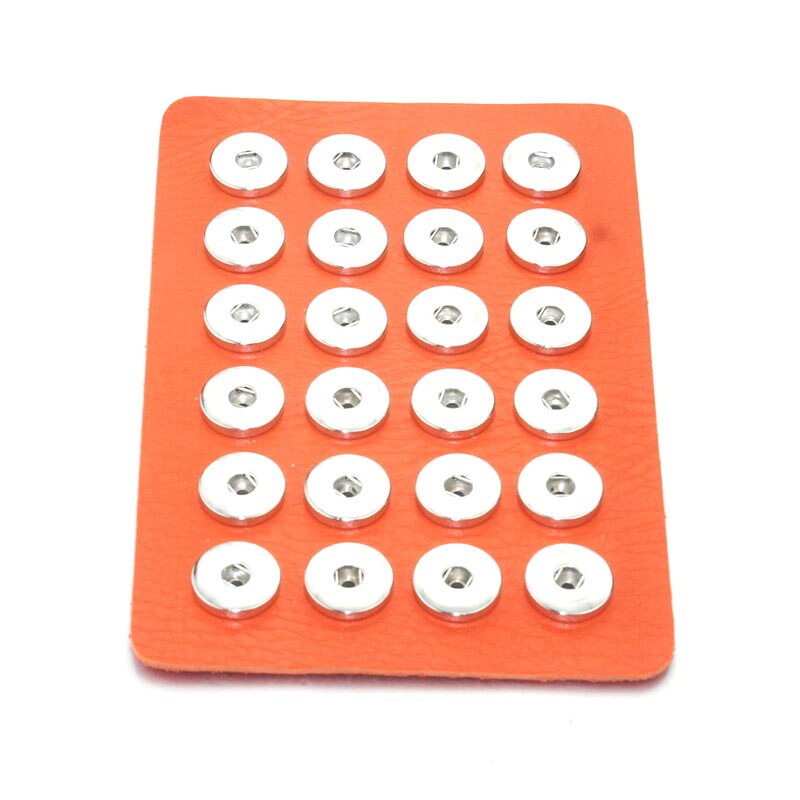 snapp smykker 18mm trykkknapp vise 10 farger svart skinn snapp vise til 24 stk smykker vise holder 8089: Oransje