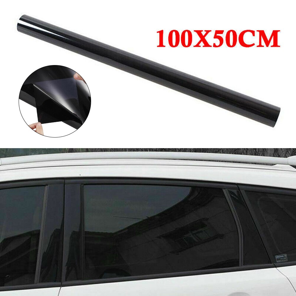 100Cm X 50Cm Zwart Autoruit Folies Tint Tinting Film Roll Auto Auto Thuis Vensterglas Zomer Solar uv Protector Sticker Films