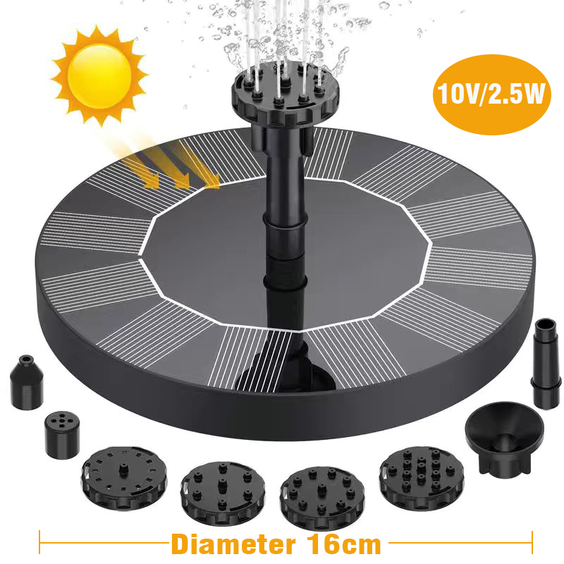 Solar Bird Bath Fonteinpomp Vrijstaande Drijvende Zonne-energie Fonteinpomp voor Vogelbad Tuin Vijver Zwembad Buiten: Groen Camouflage