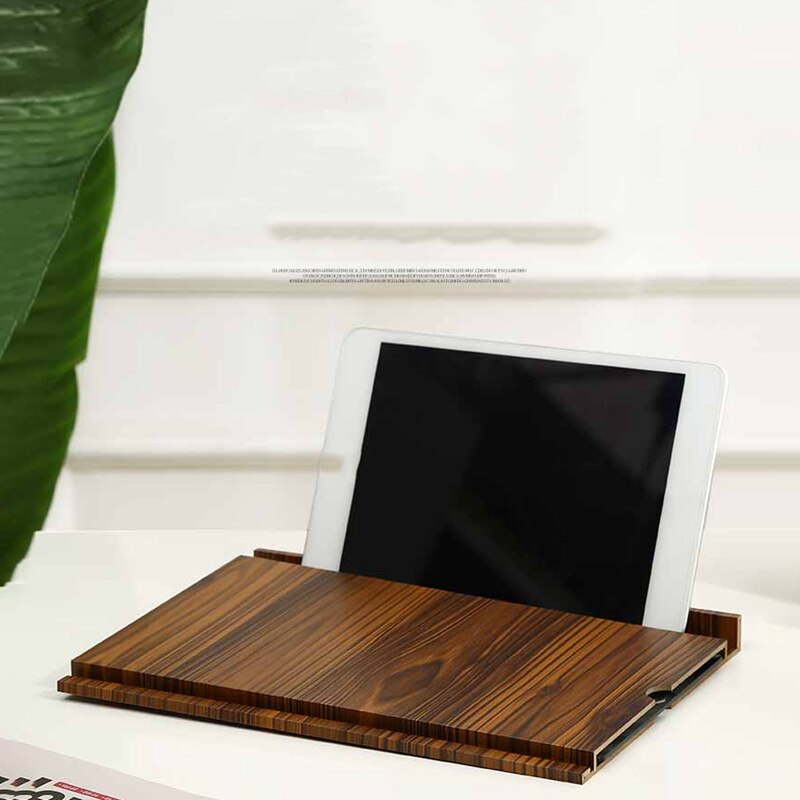 12-inch Wood Grain Screen Magnifier - HD Mobile Phone Video Amplifier with Stand