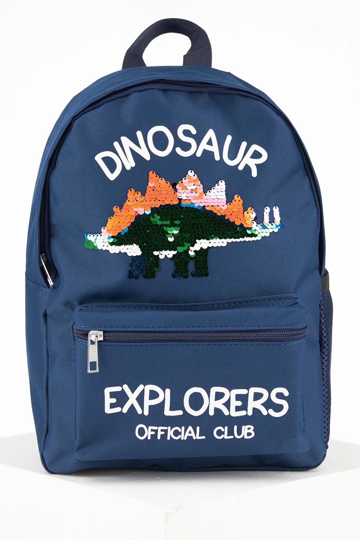 DeFacto Spring Boy Accessories Boy Dinosaur Sequined Backpack Kids Children Clothing-U8332A621SP: Default Title