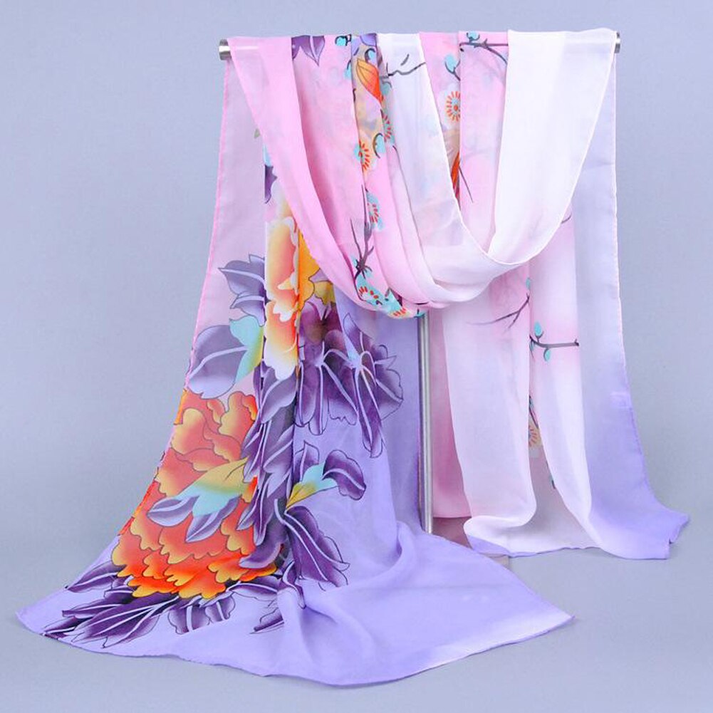 1PC Vrouwen Lady Chiffon Sjaal Muzieknoot Chiffon Soft Neck Shawl Sjaals Uitlaat Sjaals: Paars