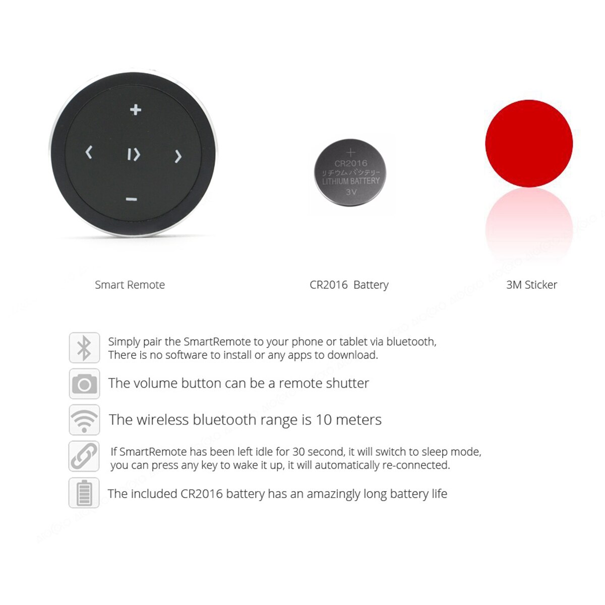 Portable Wireless Bluetooth Media Button Hands-Free Smart Remote Control Selfie Siri Music For IPhone Android IOS