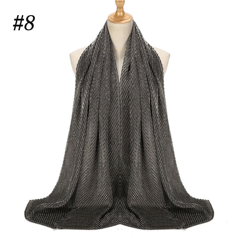 Luksusmerke glitter muslimsk islamsk sjal instant hodeskjerf vanlig omslag foulard dubai hijab femme musulman skjerf turban for kvinner: 8