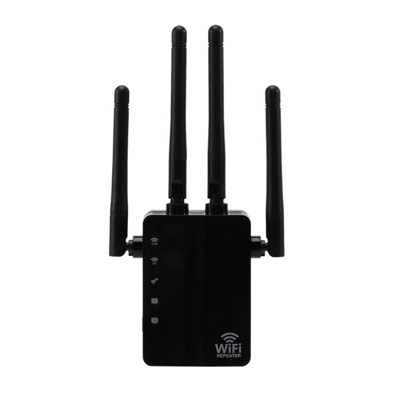 Repetidor sem fio do amplificador de sinal 1200g/5g wifi da faixa dupla de ac 2.4 mbps wifi: Black EU