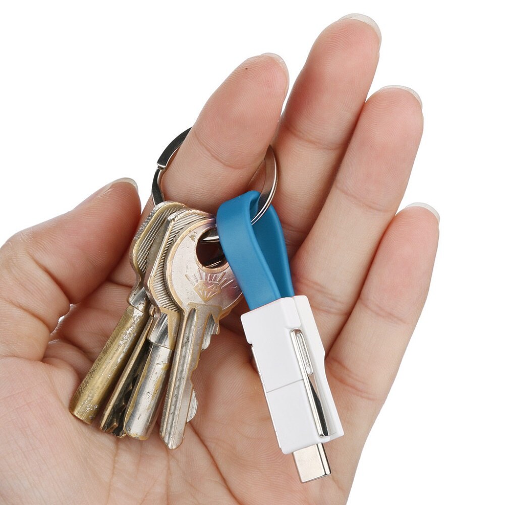 Portátil 3 em 1 micro usb tipo-c cabo de carregamento rápido keyring mini chaveiro adaptador de carregamento para andriod iphone